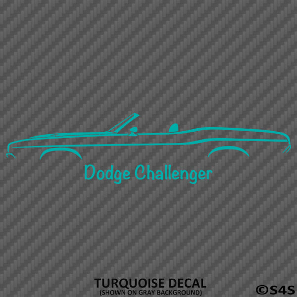 1970 Dodge Challenger Convertible Classic Car Silhouette Vinyl Decal - S4S Designs