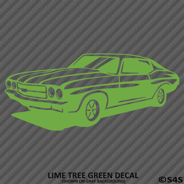 1970 Chevy Chevelle Classic Car Silhouette Vinyl Decal - S4S Designs