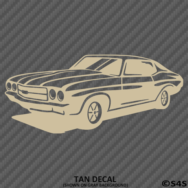 1970 Chevy Chevelle Classic Car Silhouette Vinyl Decal - S4S Designs