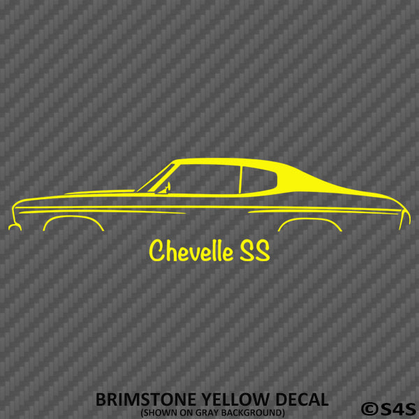 1970 Chevy Chevelle SS Classic Car Silhouette Vinyl Decal - S4S Designs