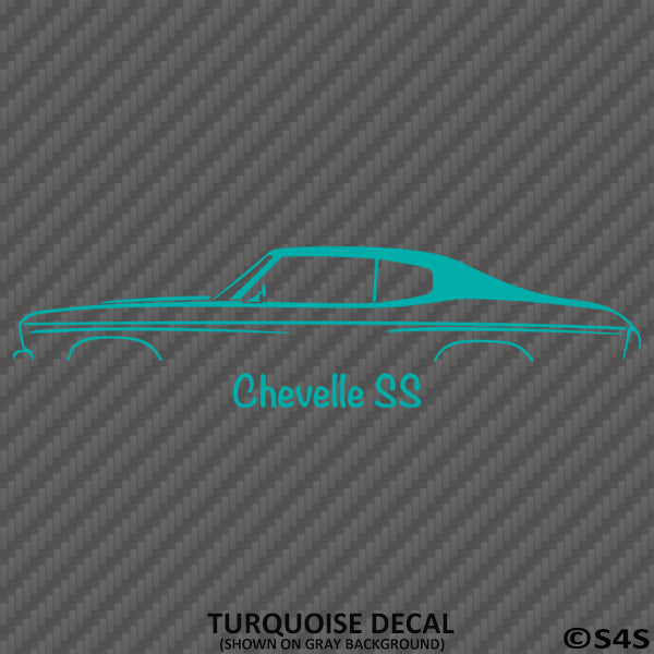 1970 Chevy Chevelle SS Classic Car Silhouette Vinyl Decal - S4S Designs