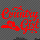 Country Girl Cowgirl Hat Vinyl Decal