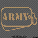 Dog Tags: ARMY Military Tags Vinyl Decal