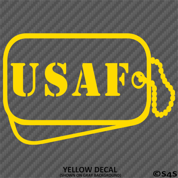 Dog Tags: US Air Force USAF Military Tags Vinyl Decal