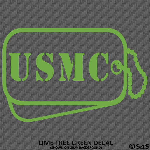 Dog Tags: US Marine USMC Military Tags Vinyl Decal