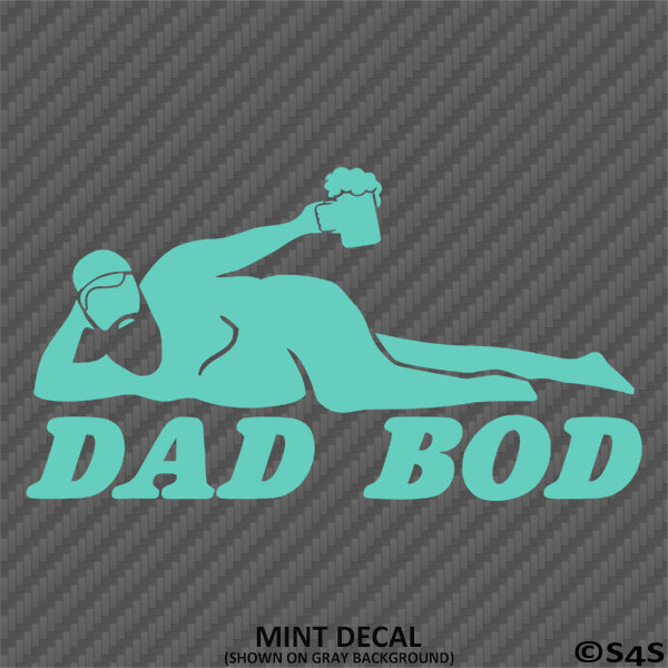 Dad Bod Funny Beer Drinking Vinyl Decal