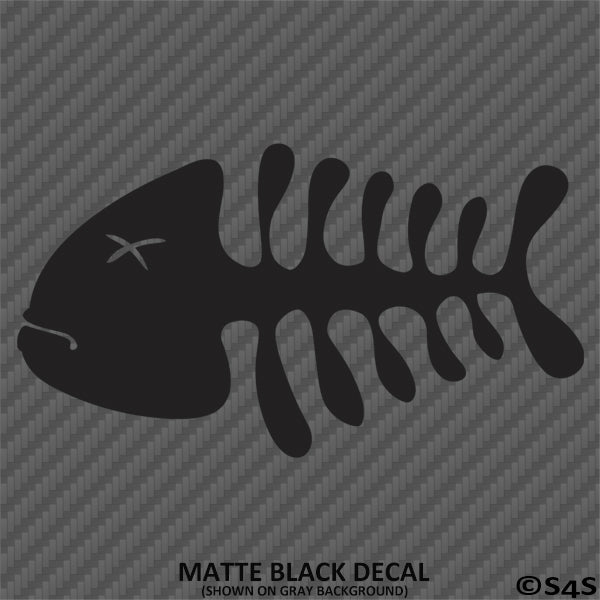 Dead Fish Silhouette Funny Fishing Vinyl Decal Version