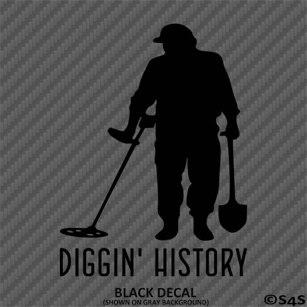 Metal Detecting "Diggin' History" Vinyl Decal Style 2