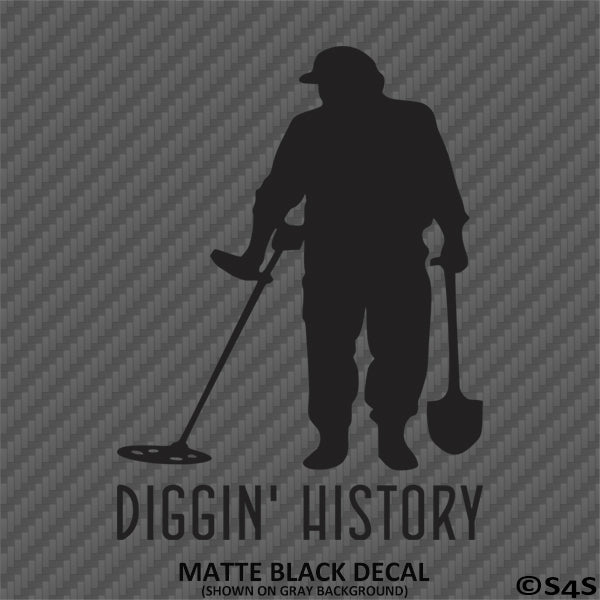 Metal Detecting "Diggin' History" Vinyl Decal Style 2