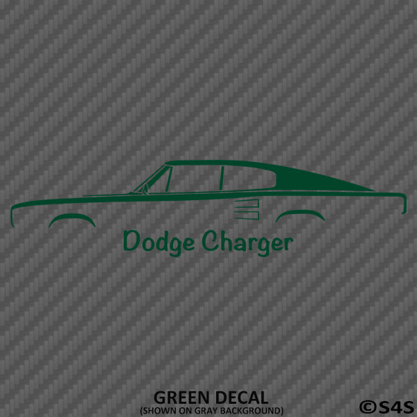 1966-67 Dodge Charger Classic Car Silhouette Vinyl Decal - S4S Designs