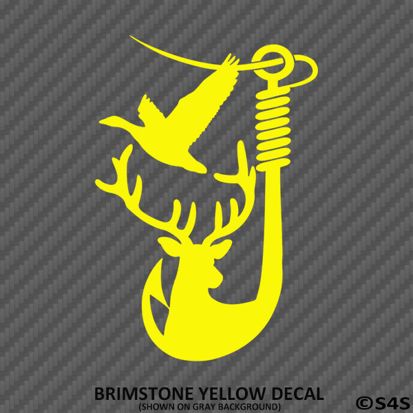 duck antler fish hook Duck, Buck and Fish Hook Vinyl Decal Version 2 – S4S Designs