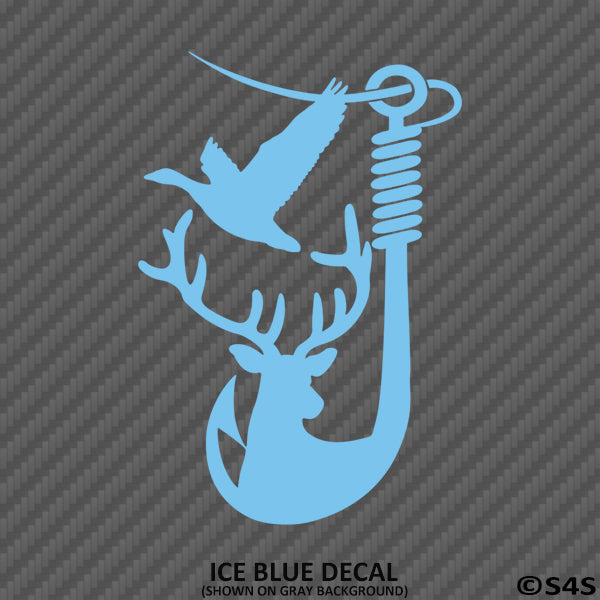 duck and fish hook Duck, Buck and Fish Hook Vinyl Decal Version 2 – S4S Designs