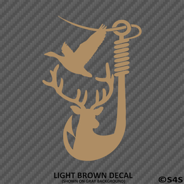 duck buck fish hook Duck, Buck and Fish Hook Vinyl Decal Version 2 – S4S Designs