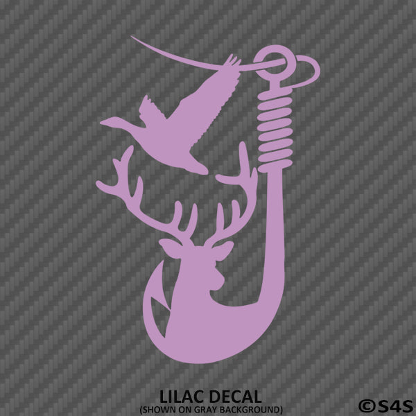 duck and fish hook Duck, Buck and Fish Hook Vinyl Decal Version 2 – S4S Designs