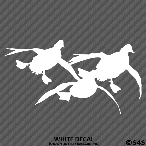 Flying Ducks Silhouette Hunting Vinyl Decal - S4S Designs
