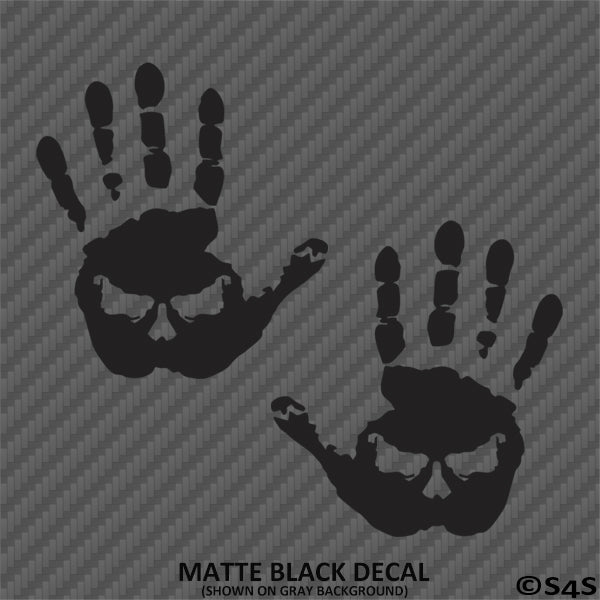 For Jeep: Evil Face Hand Wave Mirror Set Pair Left/Right Vinyl Decal