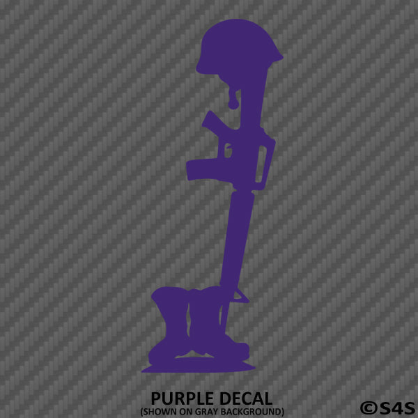 Fallen Soldier Silhouette US Military Memorial Vinyl Decal - S4S Designs