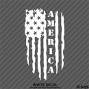 American Flag: Distressed Patriotic "America" Vertical Vinyl Decal