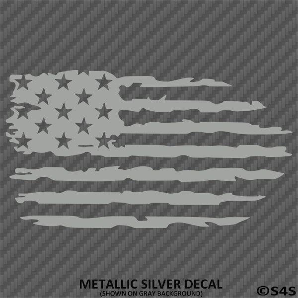 American Flag: Distressed Patriotic Version 2 Vinyl Decal - S4S Designs