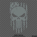 American Flag: Distressed Patriotic Punisher Skull Vertical Vinyl Decal