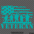 American Flag: Veteran Soldiers Silhouette Patriotic Vinyl Decal