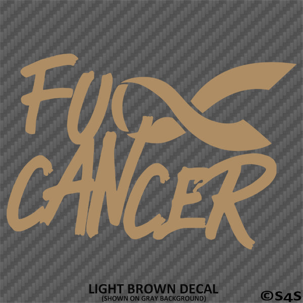 Fuck Cancer Awareness Ribbon Vinyl Decal Style 2