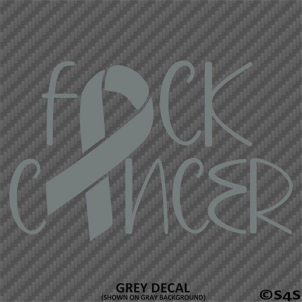 Fuck Cancer Awareness Ribbon Vinyl Decal Style 1