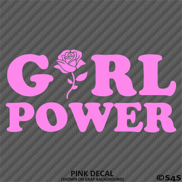 Girl Power Cute Rose Vinyl Decal