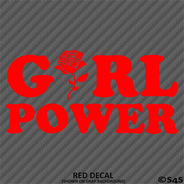Girl Power Cute Rose Vinyl Decal