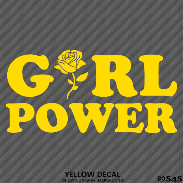 Girl Power Cute Rose Vinyl Decal