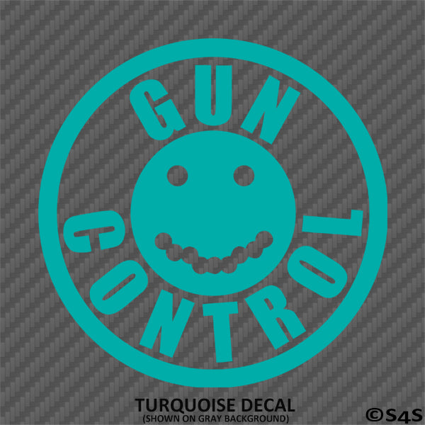 Gun Control Smiley Face Firearms Vinyl Decal