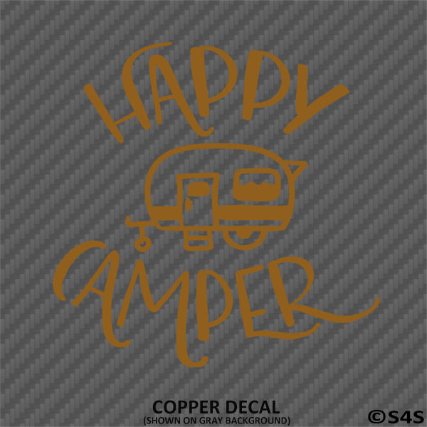 Happy Camper Camping Vinyl Decal - S4S Designs