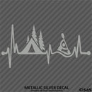 Heartbeat: Tent Camping and Kayaking Love Vinyl Decal