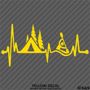 Heartbeat: Tent Camping and Kayaking Love Vinyl Decal