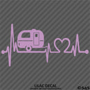 Heartbeat: Small Camper Camping Love Vinyl Decal