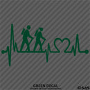 Heartbeat: Hikers Hiking Love Vinyl Decal