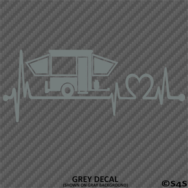 Heartbeat: Pop Up Camper Camping Love Vinyl Decal