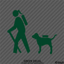 Female Hiker and Dog Vinyl Decal