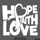 Hope Love Faith Awareness Ribbon Vinyl Decal - S4S Designs