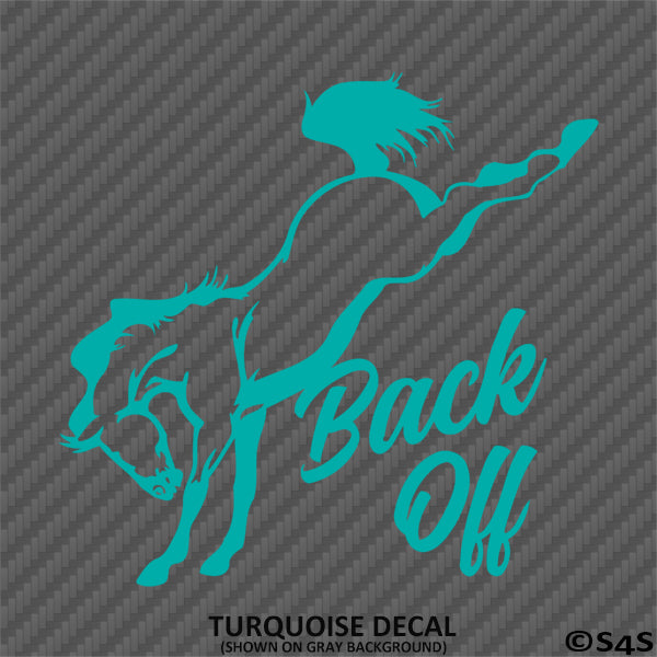 Back Off Bucking Horse Silhouette Vinyl Decal