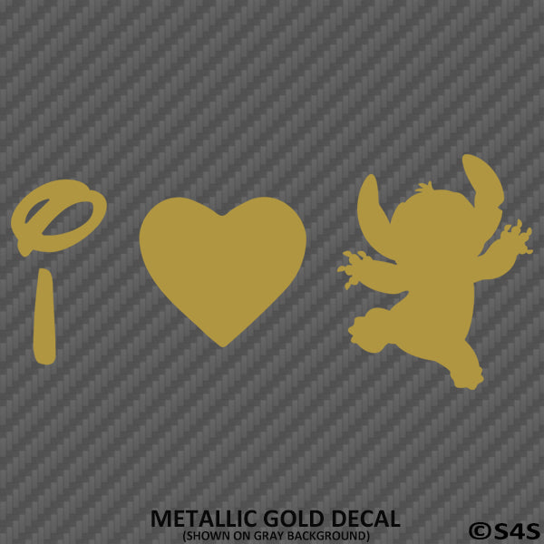 I Love Stitch Disney Inspired Vinyl Decal - S4S Designs
