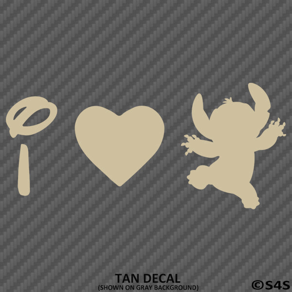 I Love Stitch Disney Inspired Vinyl Decal - S4S Designs