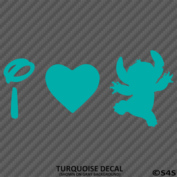I Love Stitch Disney Inspired Vinyl Decal - S4S Designs