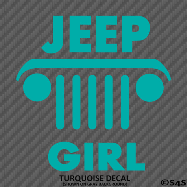For Jeep: Jeep Girl Grille Silhouette Vinyl Decal