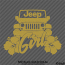 For Jeep: Jeep Girl Hibiscus Flowers Vinyl Decal