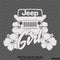 For Jeep: Jeep Girl Hibiscus Flowers Vinyl Decal