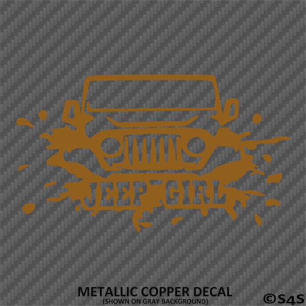 For Jeep: Jeep Girl Mud Splash Vinyl Decal