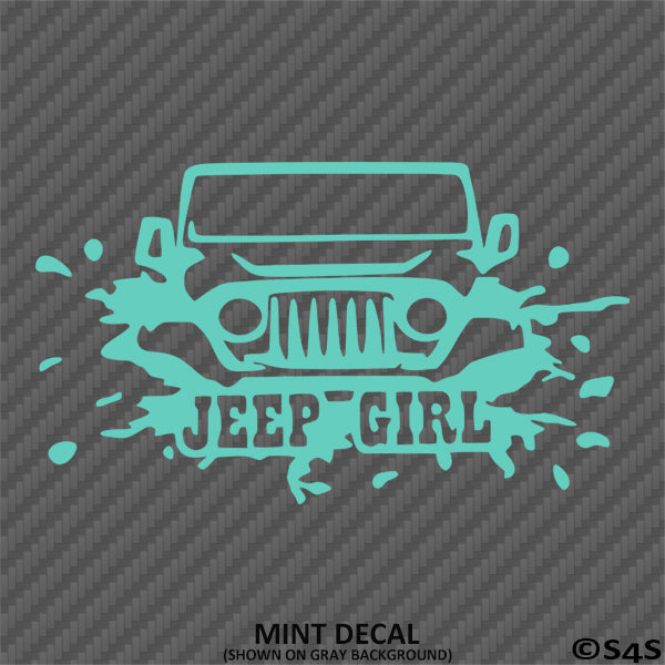 For Jeep: Jeep Girl Mud Splash Vinyl Decal