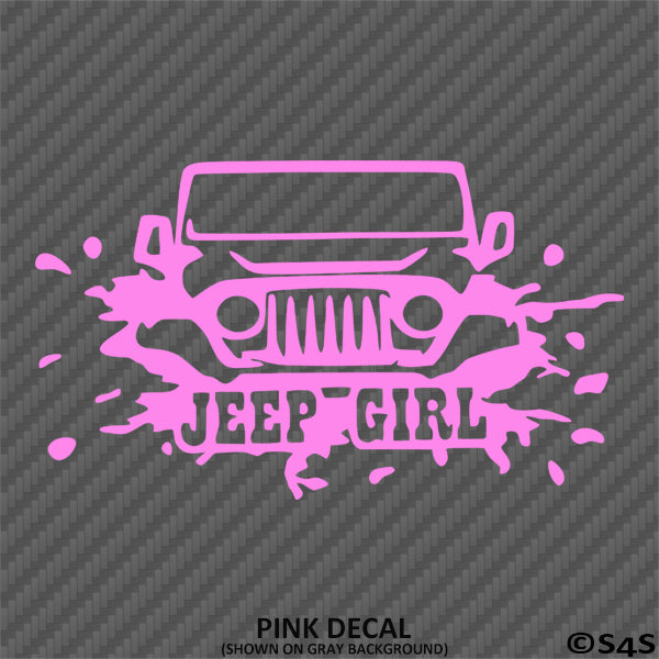For Jeep: Jeep Girl Mud Splash Vinyl Decal