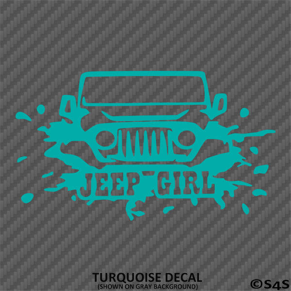 For Jeep: Jeep Girl Mud Splash Vinyl Decal